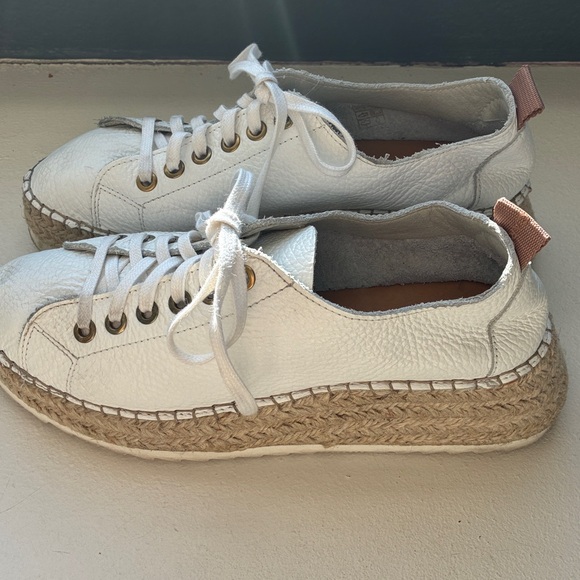 Carvela Chase White Espadrille Platform Trainers - Picture 6 of 9